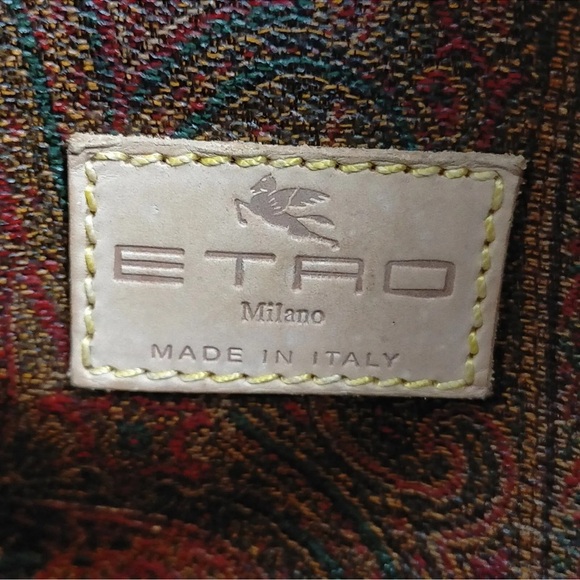Etro Travel Bag  Brown PVC with strap and lock and key and luggage tag EUC - Picture 9 of 9